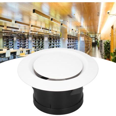 Bouche d'aération ronde réglable en ABS pour salle de bain, montage mural, gain de place, 4 pouces. (1/5)