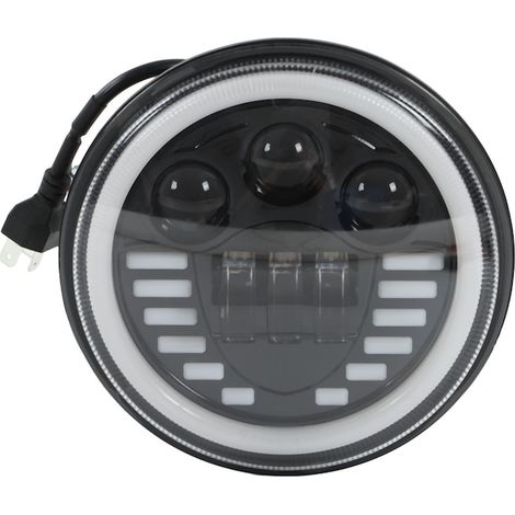 Phare LED moto 7 pouces 80W, 3000 lm, 6000K, lumière blanche, ABS et aluminium, feu avant haute luminosité (1/5)