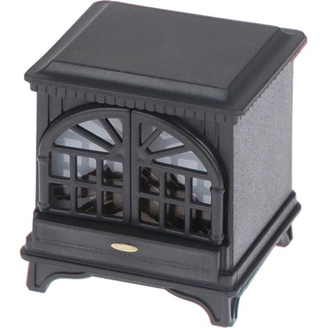 Maison de poupée, mini cheminée lumineuse, poêle, chauffage, simulation de bois de chauffage, décoration de Noël, mobilier modèle (1/5)