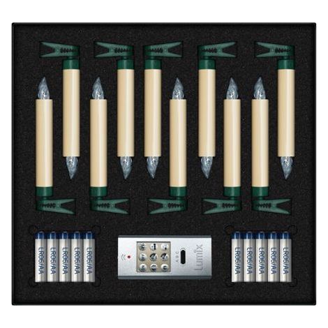 KRINNER 74422 Lumix Elfenbein Superlight, kabellose Power LED Christbaumkerzen 10er Basis-Set (1/5)