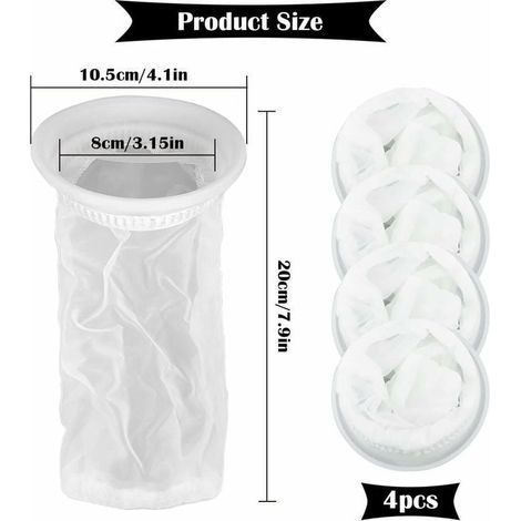 Lot de 4 Filtres à Eau de Pluie pour Réservoir IBC 1000 litres, en Nylon avec Raccord pour Couvercle IBC (1/4)