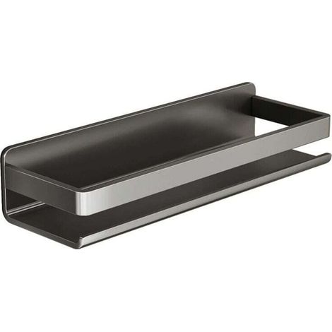Support de douche, support de garde-corps haut, support de rangement mural en métal, 30x13x7,7 cm (gris)
