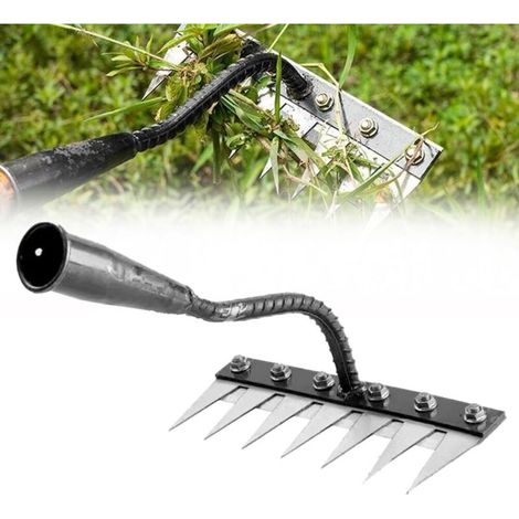Râteau de Désherbage de Jardin en Acier au Carbone, 7 Dents Râteau de Jardin en Métal Très Résistant, Râteau en Fer pour Jardinage Et Désherbage Outil de Jardin Râteau À Main pour Déchaumage (7-Dents) (1/4)