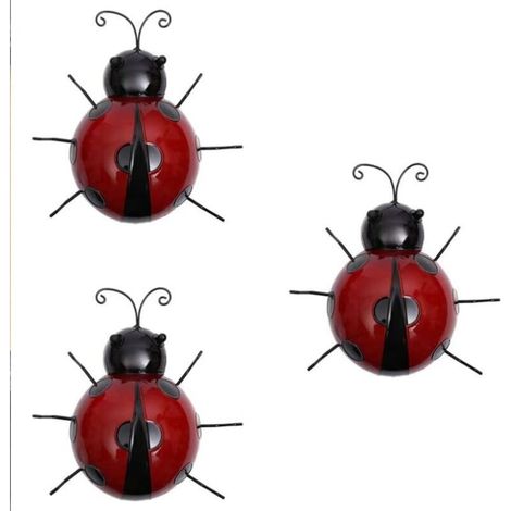 3 Pièces Individus Coccin en Fer Métal Animal Suspension Art Suspension Intérieur Jardin Extérieur Décoration Maison (10cm)
