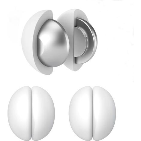 Poids magnétiques pour rideaux de douche avec revêtement en silicone antirouille pour rideaux et nappes (blanc, 3 paires) (1/5)