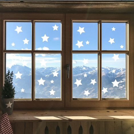 30 Stickers électrostatiques étoiles - Autocollants adhésifs fenêtres noël - décoration fêtes (1/4)