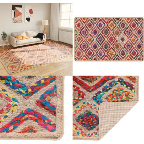 Teppich Waschbar Mehrfarbig 190x300 cm Rutschfest - Samt Teppich - Wohnzimmerteppich - Mehrfarbiger Teppich - Digitaldruck Teppich - Rutschfester Teppich - Home & Living