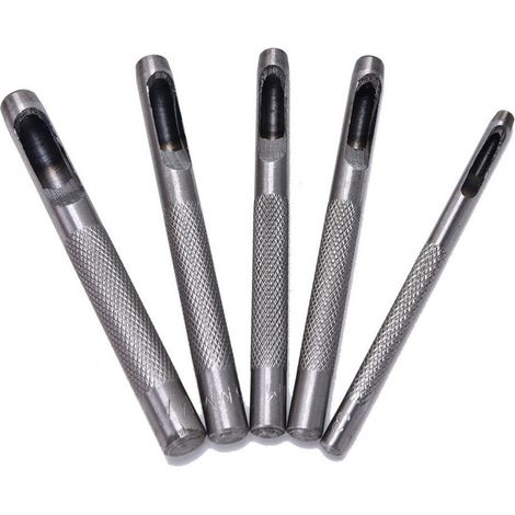 Trade Shop - Juego De 5 Materiles De Acero Para Cuero, Chapa, Metal, Tela, Plástico, Madera Y Punzones - (1/5)