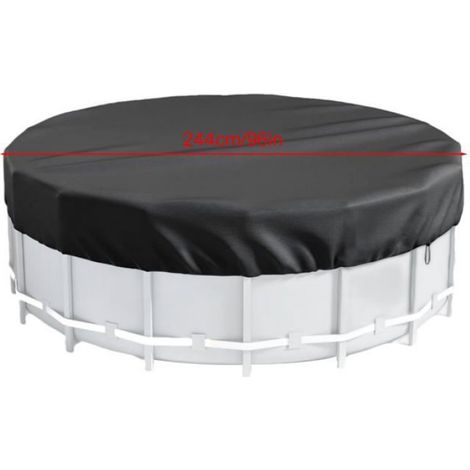 Couverture Piscine - Ronde Etanche 420D Oxford - Pour Piscine Hors Sol Jardin Extérieur Spa - 1 Pièce (1/5)