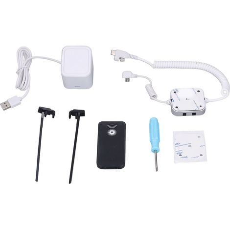 Support antivol pour stand avec alarme 95-120dB, fonction charge, antidérapant, télécommande pour boutique centre commercial, prise Android (1/5)