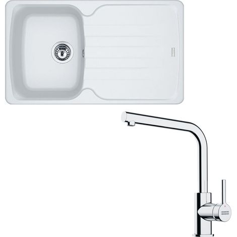 Pack évier Antea Fragranit blanc artic 860 x 500 x210 mm + mitigeur Lina L - Franke (1/5)
