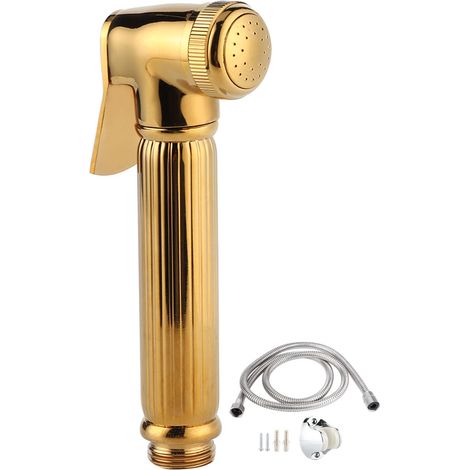 Support mural pour douchette WC en cuivre avec raccord fileté G1/2 et kit flexible - Accessoires salle de bain