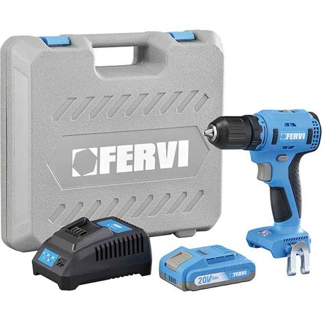 Fervi Trapano Avvitatore 20V 1x2Ah Brushless con Mandrino Autoserrante (1/2)