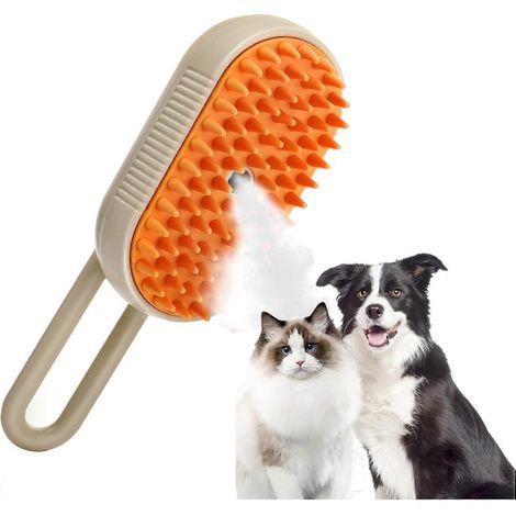3-in-1 Dampfbürste für Katzen, elektrischer Massagekamm mit Spray zur Entfernung von Tierhaaren