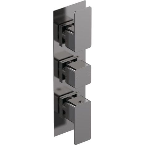 Nuie Windon Thermostatic Concealed Shower Valve Triple Handle - Brushed Pewter (1/5)