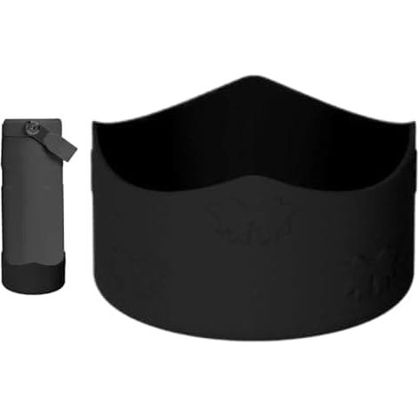 Housse de gourde en silicone, protection antidérapante et confortable pour gourdes, idéale pour femmes, hommes, jeunes, adolescents, garçons, filles et sportifs S[YJD] Noir (1/5)