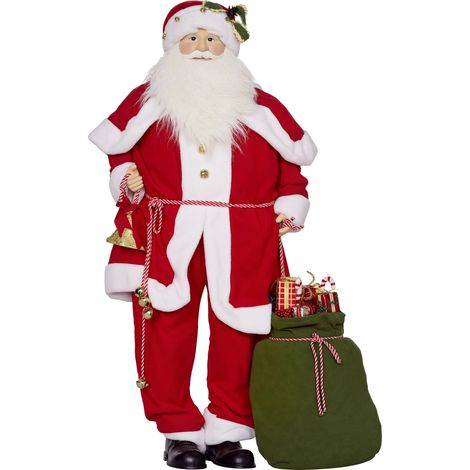 Figurine Père Noël 140 cm Sac Cadeaux Effets Sonores Cloche Décoration Noël (1/5)
