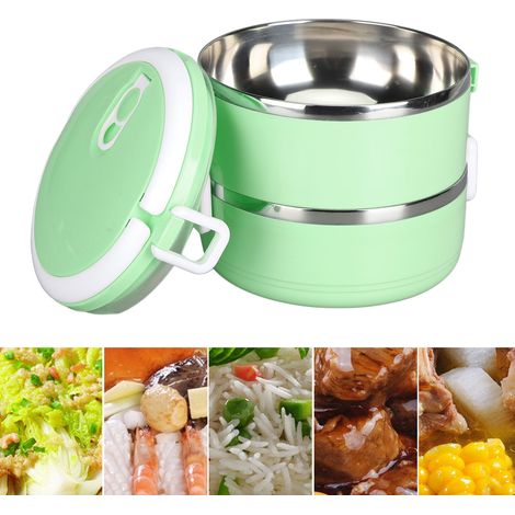 Isolierte Lunchbox aus Edelstahl 304 / Restaurant-Lunchbox / Instantnudelbecher / Lunchbox / Runde isolierte Lunchbox / Luftdichter Lebensmittelbehälter / Dickwandiger, doppelwandiger Edelstahl 304 (1/5)