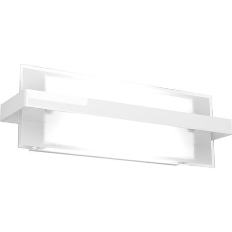 Applique Industrial-Minimal Cross Metallo Bianco Vetro 2 Luci E27 44Cm