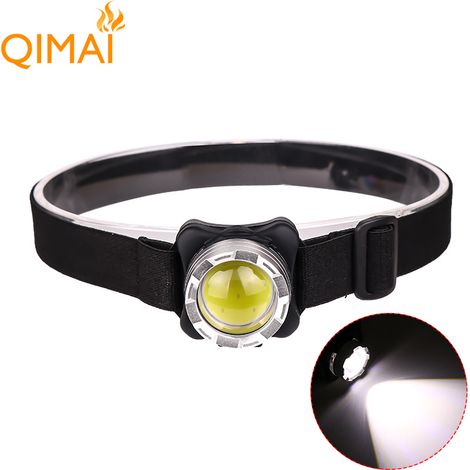 Lampe frontale (noire), rechargeable par USB, type bandeau, idéale pour la pêche nocturne et le cyclisme en extérieur, éclairage étanche (1/3)