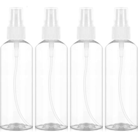 (4 Pièces) Flacon Spray Vide, 100ml Contenant Voyage, Plastique Pulverisateur Voyage, Réutilisables Transparent Bouteille Spray Vide, Parfum etc (1/5)