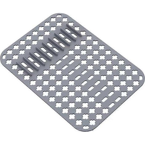 Tapis de protection pour évier de cuisine (lot de 1), grille en silicone pour le fond de l'évier, compatible avec les éviers en acier inoxydable. (1/4)