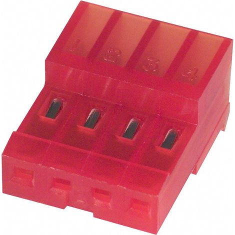 Connettore MTA 100 Femmina 4 Vie Rosso per cavo AWG 22