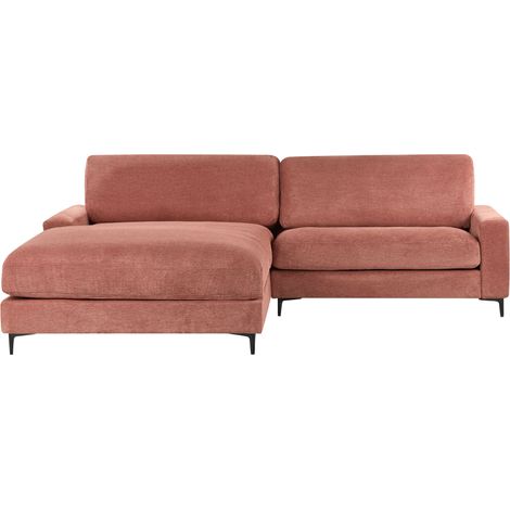 Ecksofa 3-Sitzer MALOY Stoff Rot rechtsseitig
