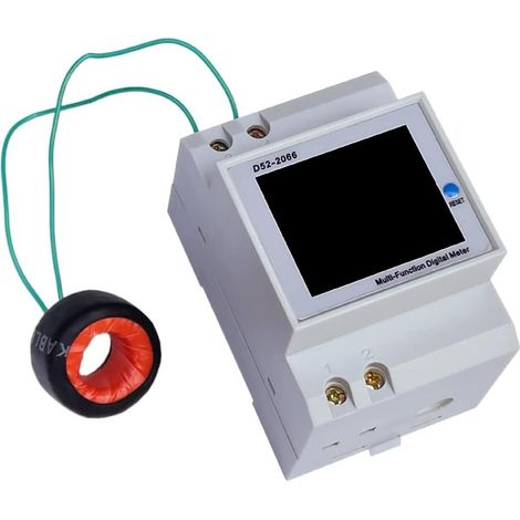 VoltmèTre NuméRique sur Rail DIN WattmèTre de Courant ÉNergie éLectrique KWh Compteur FréQuence Volt Amp Moniteur CT Externe (1/5)