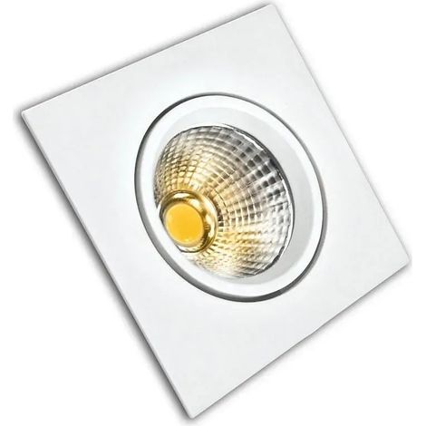 Aro led cob aluminio basculante cuadrado blanc.5W.fría (1/4)