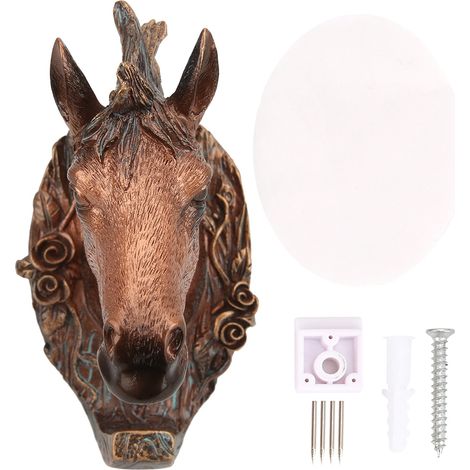 Crochet mural vintage forme cheval pour porte-manteau, décoration salle de bain et chambre (1/5)