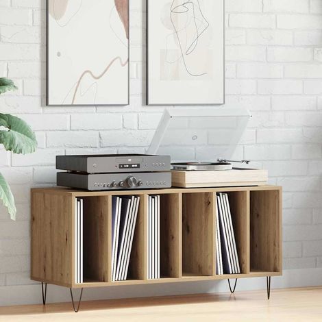 Mueble para discos de vinilo Roble artisan 100 x 38 x 48 cm (1/5)