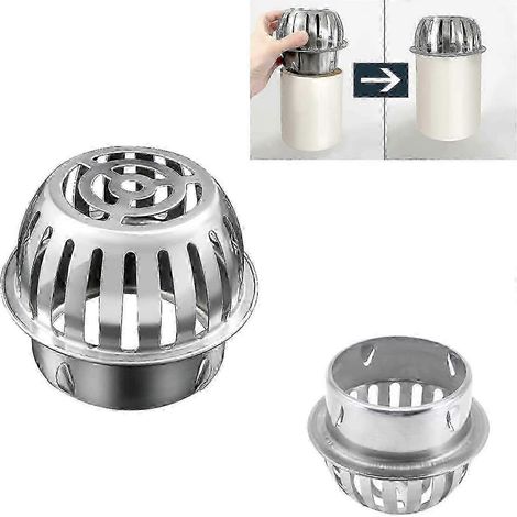 Grilles de gouttière en acier inoxydable - Protection anti-feuilles pour gouttière afin de garder le drain dégagé et d'empêcher le blocage par les feuilles et les débris (A) (1/5)