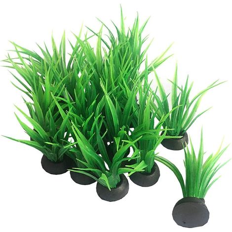 Lot de 20 petites plantes artificielles en plastique de 9 cm de haut pour aquarium, idéales pour les poissons rouges et les aménagements aquatiques.