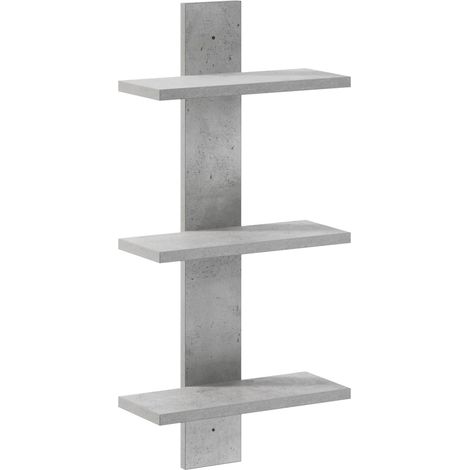 Wandregal Betongrau 30 x 13.5 x 64.5 cm Holzwerkstoff vidaXL (1/5)