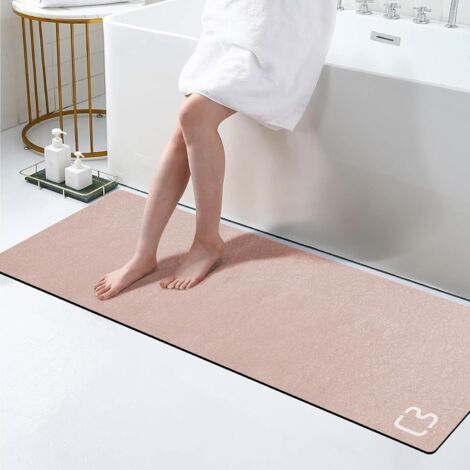 Tapis de bain longs, antidérapants, absorbants, à séchage rapide, fins, avec dos en caoutchouc, faciles d'entretien, 40 x 120 cm (1/5)