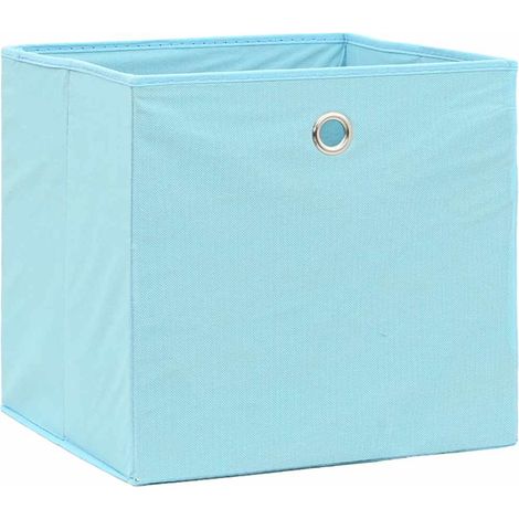 Maison Exclusive - Contenitori 10 pz in Tessuto non Tessuto 28x28x28 cm Azzurro (1/5)