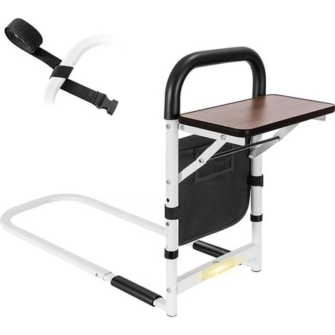 Barrière De Lit avec Table Pliante, Réglables en Hauteur 49,5-59,5CM (1/5)