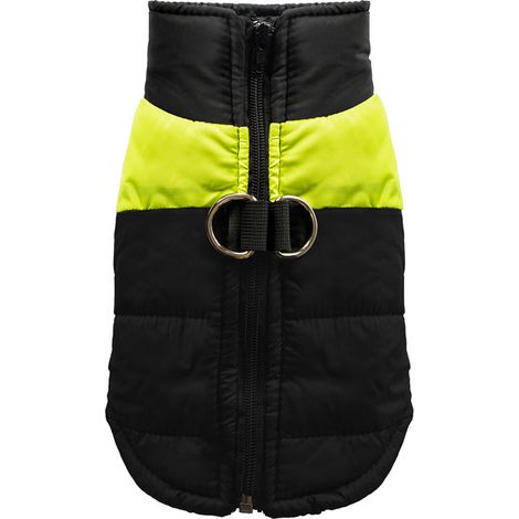 Grüne und schwarze Baumwollweste mit Farbblockmuster, XXL (Brustumfang 54 cm, empfohlen für Haustiere mit einem Gewicht zwischen 15 und 20 Pfund), wasserdichte Hundejacke, Haustierweste, Wintermantel,