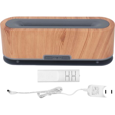 Diffuseur de flamme 7 couleurs lumineuses en bois, humidificateur pour chambre, bureau, prise US 100-240V (1/5)