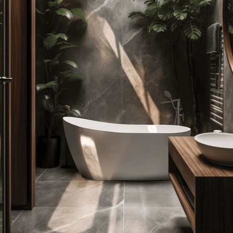 Vasca da bagno Freestanding 170 cm con bordo alto (1/5)