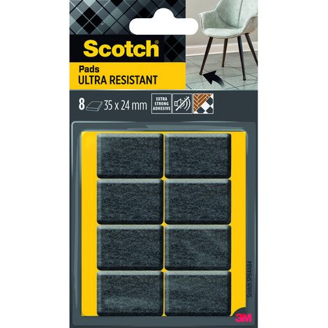 Patín de fieltro gris 35x24mm 8 piezas