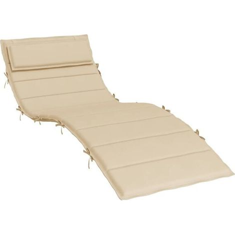 Coussin beige pour fauteuil inclinable, dimensions 180x60x4 cm, en tissu Oxford.