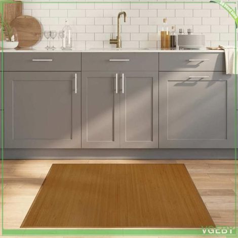 376938 Tapis carré marron 100x100 cm bambou (1/5)
