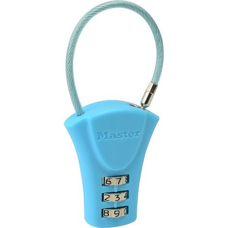 Master Lock 4623EURDAST Cadenas à Combinaison avec Câble, Couleur Aléatoire, 9,5 x 3,7 x 1,4 cm
