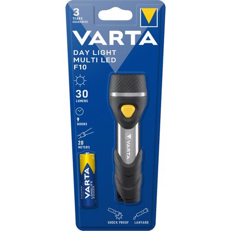VARTA MULTI LED F10 torcia LED portatile con batterie AA, 30 lm, fino a 20 m