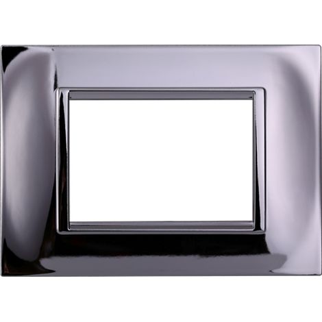 Plaque compatibles Bticino Livinglight 3 modules plastique carré couleur chrome poli