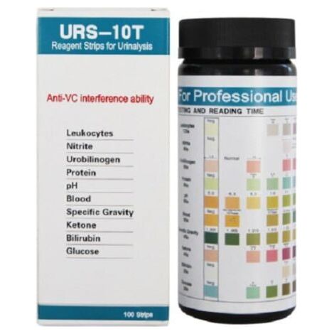 100 Urs-10T reagent urine test strips, 10 parameter urine test strips (1/4)