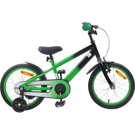Teenpull – Kinderfahrrad 16 Zoll für 4-6 Jahre alt Grün Schwarz (1/5)