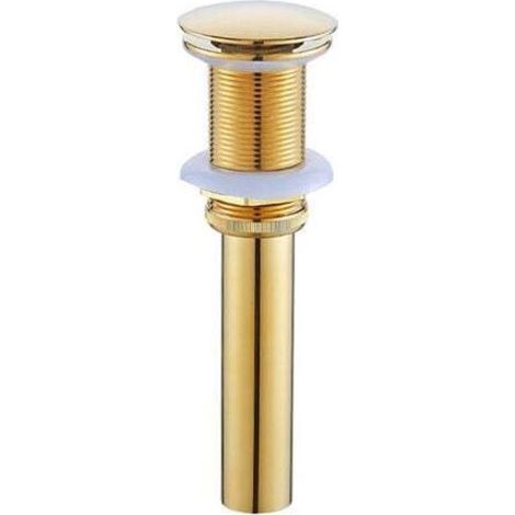 Bonde Et Accessoires Pour Vasque Et Lavabo,Pop-Up Rétro Bouchon Bonde De Lavabo Vidange Sans Trop-Plein En Laiton Bronzé Universel Valve Draineur D’Evier Vasque Siphon, Or (1/4)